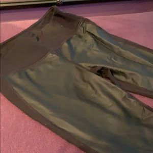 Athleta black pleather front leggings